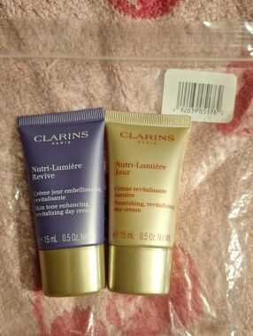 Clarins Nutri-Lumière Revive & Jour Duo - Purple & Gold Tubes